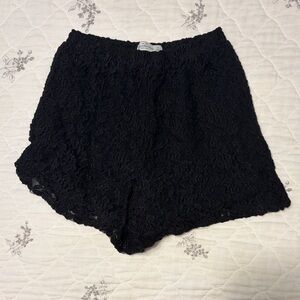 Abercrombie & Fitch Black Lace High Waist Shorts